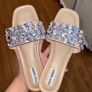 Steve Madden Malina Crystal Jeweled Embellished Sandals